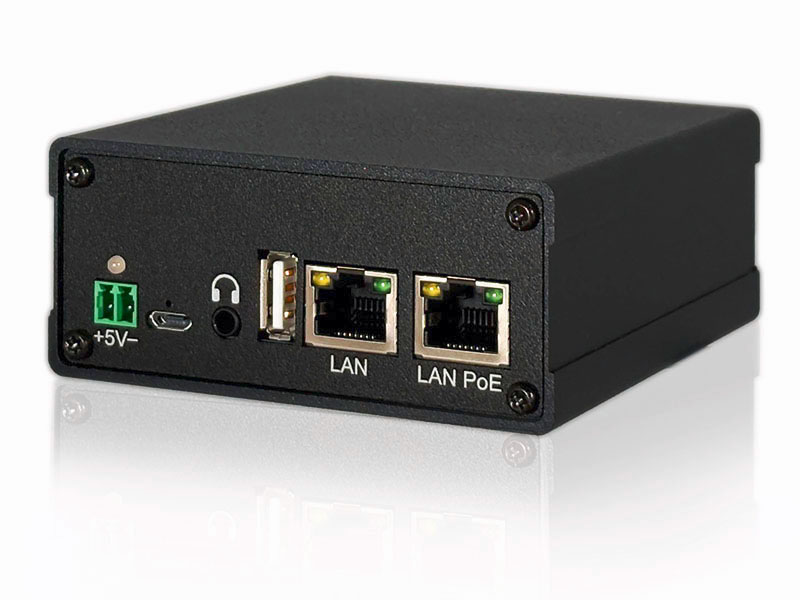 Панель подключения AN-320P: LAN, LAN PoE, USB и выход для наушников