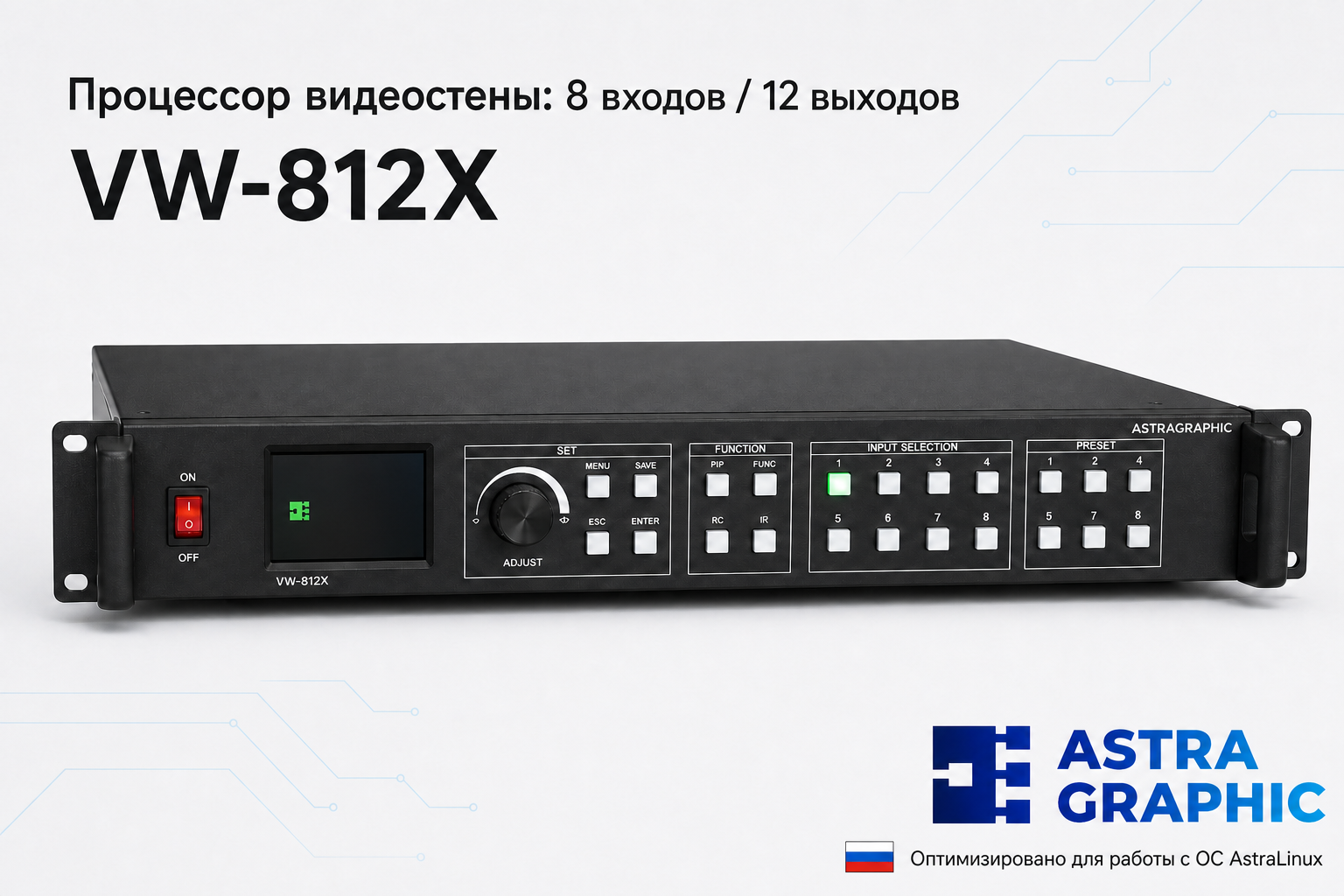 Процессор видеостены Astragraphic VW-812X